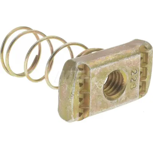 Strut Channel Spring Strut Nut: Use with B24, B26 & B32 Channel/Strut & Cooper B-Line - B22, 3/8-16" Bolt Strut Channel Spring Strut Nut: Use with B24, B26 & B32 Channel/Strut & Cooper B-Line - B22, 3/8-16" Bolt