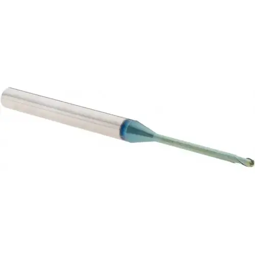 Ball End Mill: 1.50 mm Dia, 1.20 mm LOC, 2 Flute, Solid Carbide BLUE Ball End Mill: 1.50 mm Dia, 1.20 mm LOC, 2 Flute, Solid Carbide BLUE