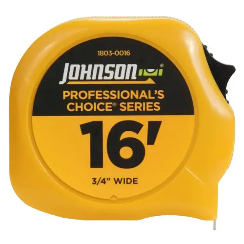 Tape Measure: 16 ft Long, 3/4" Width, Yellow Blade Nylon (Blade) Tape Measure: 16 ft Long, 3/4" Width, Yellow Blade Nylon (Blade)