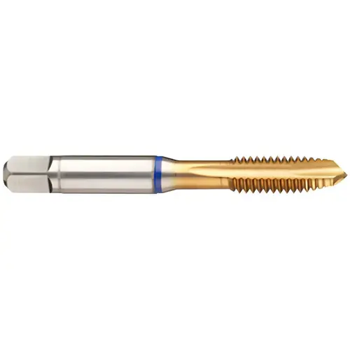 Spiral Point Tap: M5x0.8 Metric, 3 Flutes, Plug Chamfer, 6H Class of Fit, High-Speed Steel-E-PM, TiN Coated