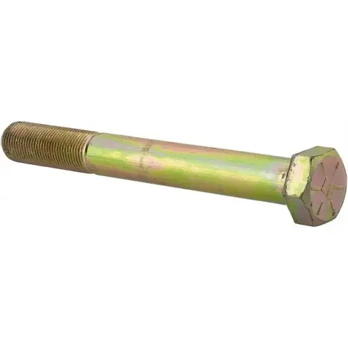 Hex Head Cap Screw: 7/8-14 x 7-1/2", Grade 8 Steel, Zinc Yellow Dichromate Finish Hex Head Cap Screw: 7/8-14 x 7-1/2", Grade 8 Steel, Zinc Yellow Dichromate Finish