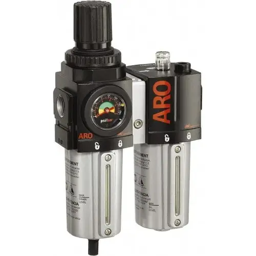 FRL Combination Unit: 3/4 NPT, Standard, 2 Pc Filter/Regulator-Lubricator with Pressure Gauge FRL Combination Unit: 3/4 NPT, Standard, 2 Pc Filter/Regulator-Lubricator with Pressure Gauge