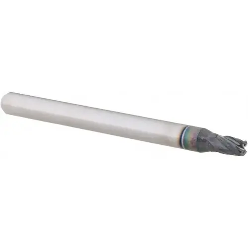 Corner Radius End Mill: 0.0938" Dia, 0.14" LOC, 0.02" Radius, 4 Flutes, Solid Carbide AlTiN