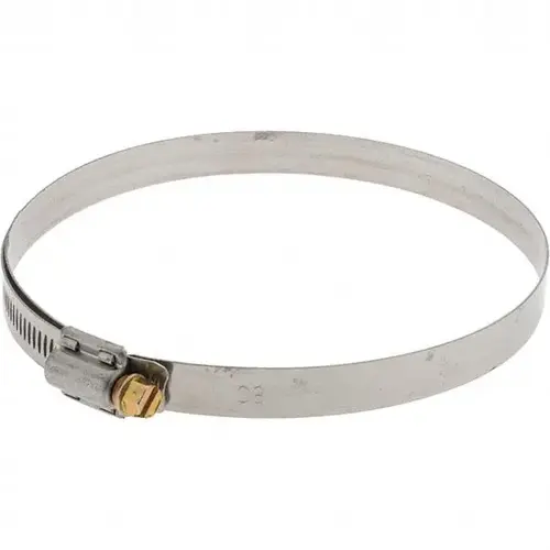 Worm Gear Clamp: SAE 80, 4-5/8 to 5-1/2" Dia, Stainless Steel Band Worm Gear Clamp: SAE 80, 4-5/8 to 5-1/2" Dia, Stainless Steel Band