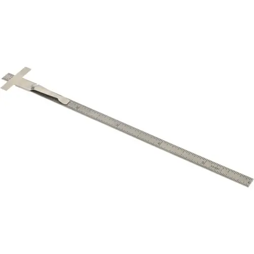 Steel Rule: 6" OAL, 10R Graduation, Flexible, 1/4" OAW Brushed Steel Rule: 6" OAL, 10R Graduation, Flexible, 1/4" OAW Brushed