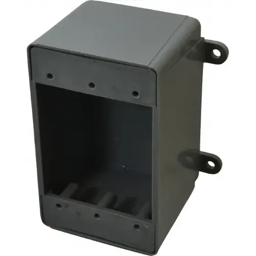 Electrical Switch Box: Polyvinylchloride, Rectangle, 4-5/8" OAH, 3-7/8" OAW, 2-3/4" OAD, 1 Gang Electrical Switch Box: Polyvinylchloride, Rectangle, 4-5/8" OAH, 3-7/8" OAW, 2-3/4" OAD, 1 Gang