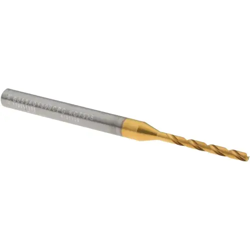 Taper Length Drill Bit: Series B053A-CPG, 1.8 mm Dia, 140 degree Point, Solid Carbide Multilayer TiAlN Taper Length Drill Bit: Series B053A-CPG, 1.8 mm Dia, 140 degree Point, Solid Carbide Multilayer TiAlN