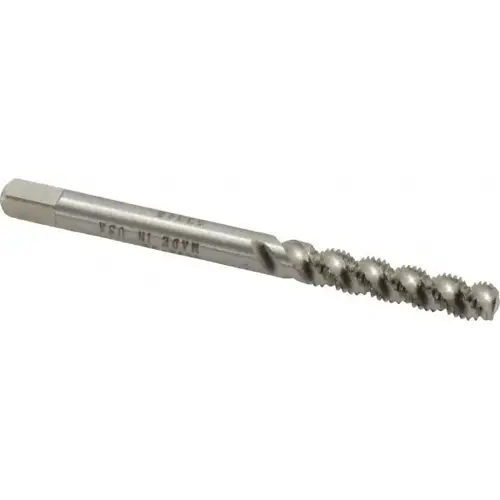 #6-40 UNF, 3 Flute, Bottoming Chamfer, Bright Finish, High Speed Steel Spiral Flute STI Tap #6-40 UNF, 3 Flute, Bottoming Chamfer, Bright Finish, High Speed Steel Spiral Flute STI Tap