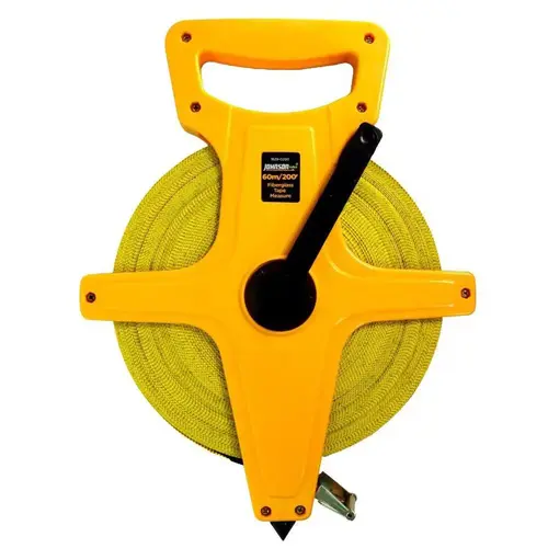 Tape Measure: 200 ft Long, 1/2" Width, Yellow Blade PVC (Blade) Tape Measure: 200 ft Long, 1/2" Width, Yellow Blade PVC (Blade)
