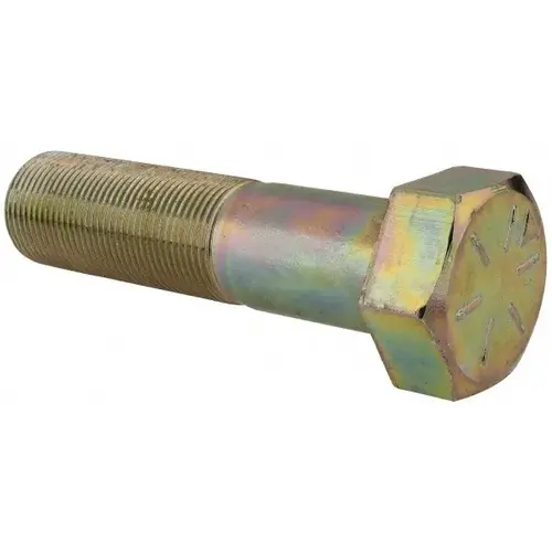 Hex Head Cap Screw: 1-1/4 - 12 x 5", Grade 8 Steel, Zinc Yellow Dichromate Finish Hex Head Cap Screw: 1-1/4 - 12 x 5", Grade 8 Steel, Zinc Yellow Dichromate Finish