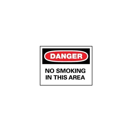 Accident Prevention Sign: Rectangle, "Danger, NO SMOKING IN THIS AREA" Accident Prevention Sign: Rectangle, "Danger, NO SMOKING IN THIS AREA"