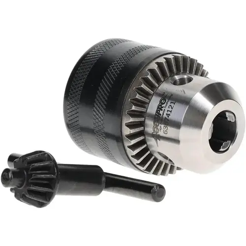 Drill Chuck: 3/64 to 1/2" Capacity, Threaded Mount, 3/8-24 Drill Chuck: 3/64 to 1/2" Capacity, Threaded Mount, 3/8-24