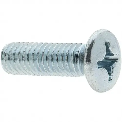 Machine Screw: M6x1 x 20.00 mm Length Under Head, Oval Head, Phillips Machine Screw: M6x1 x 20.00 mm Length Under Head, Oval Head, Phillips