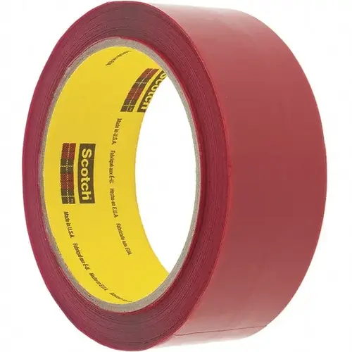 Packing Tape: 50 ft Long, Red, Rubber Adhesive Packing Tape: 50 ft Long, Red, Rubber Adhesive