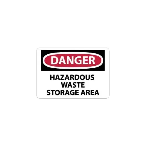 Sign: Rectangle, "Danger - Hazardous Waste Storage Area" Sign: Rectangle, "Danger - Hazardous Waste Storage Area"