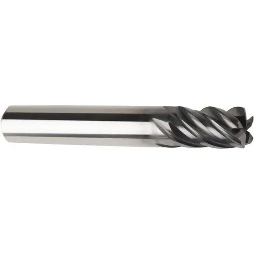 Corner Radius End Mill: 0.5000" LOC, Corner Radius End, Centercutting AlCrN