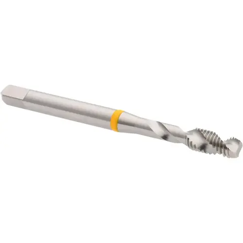 Spiral Flute Tap: M5 x 0.80, 2 Flute, Modified Bottoming, 6H Class of Fit, Vanadium High Speed Steel, Bright/Uncoated Spiral Flute Tap: M5 x 0.80, 2 Flute, Modified Bottoming, 6H Class of Fit, Vanadium High Speed Steel, Bright/Uncoated