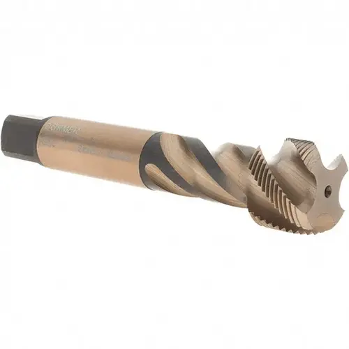Spiral Flute Tap: M28 x 1.50, Metric Fine, 4 Flute, Bottoming, 6H Class of Fit, Cobalt, Bright/Uncoated