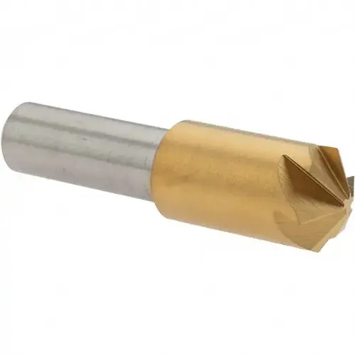 Countersink: 1/2" Head Dia, 120 degree Included Angle, 6 Flutes, Cobalt Steel, Right Hand Cut TiN Countersink: 1/2" Head Dia, 120 degree Included Angle, 6 Flutes, Cobalt Steel, Right Hand Cut TiN