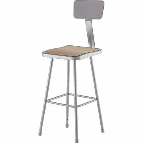 30 Inch Seat Height, Stationary Stool with Adjustable Height Backrest 30 Inch Seat Height, Stationary Stool with Adjustable Height Backrest