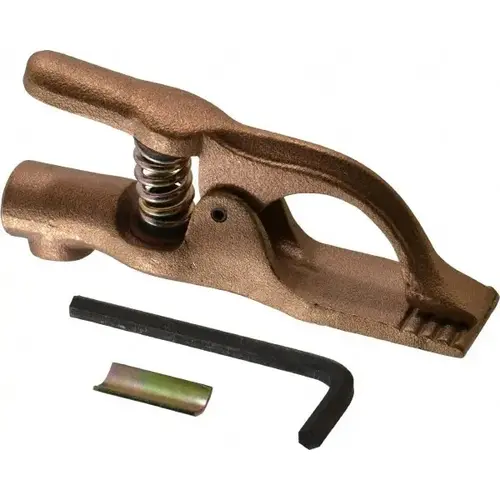 1 Inch Jaw Opening, 2 Inch Jaw Depth, 200 Amp Rating, Copper Alloy Flat Jaw Welding Ground Clamp