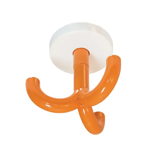 Triple Ceiling Hook, HEWI, Polyamide, White Base Hewi, Orange Orange Triple Ceiling Hook, HEWI, Polyamide, White Base Hewi, Orange Orange