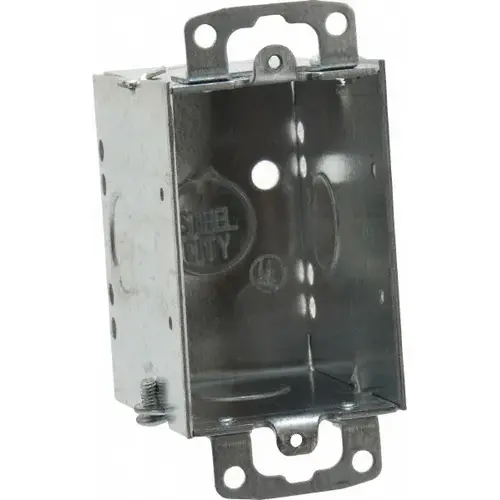 Electrical Switch Box: Steel, Rectangle, 3" OAH, 2" OAW, 2-3/4" OAD, 1 Gang Electrical Switch Box: Steel, Rectangle, 3" OAH, 2" OAW, 2-3/4" OAD, 1 Gang