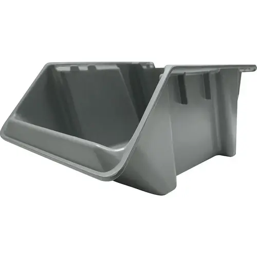 Bins; Bin Style: Hopper Front ; Shape: Rectangle ; Load Capacity (Lb. - 3 Decimals): 100.000 ; Color: Gray ; Stacking: Yes ; Hanging: No