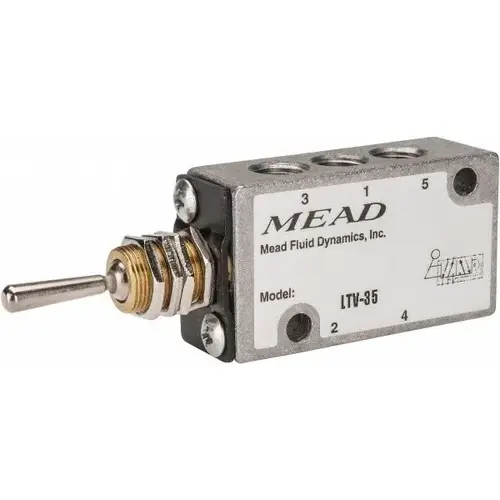 Mechanically Operated Valve: 4-Way Control, Flip Toggle Actuator, 1/8" Inlet, 2 Position