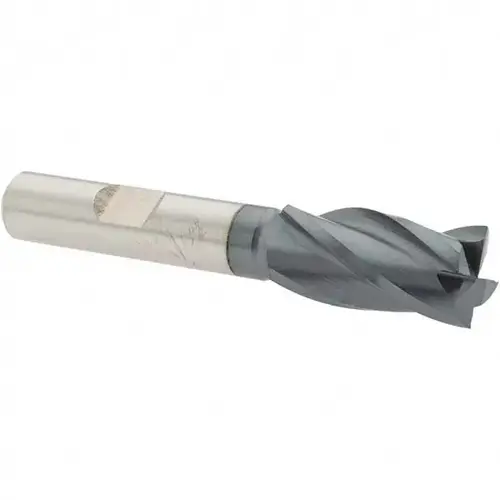 Square End Mill: 1/2 inch Dia, 1 inch LOC, 3/8 inch Shank Dia, 2-11/16 inch OAL, 4 Flutes, Cobalt Square End Mill: 1/2 inch Dia, 1 inch LOC, 3/8 inch Shank Dia, 2-11/16 inch OAL, 4 Flutes, Cobalt