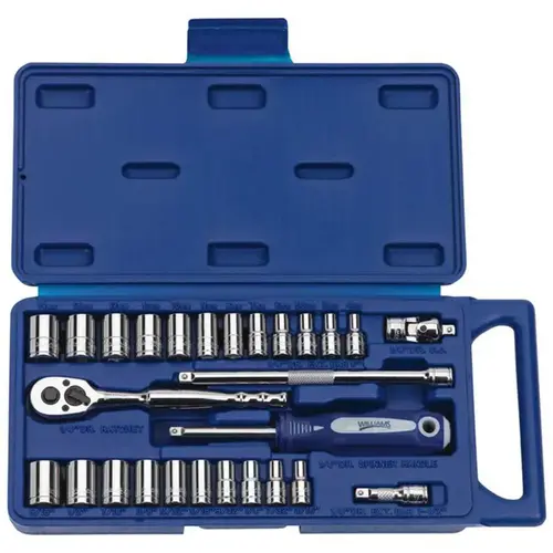 Standard Ratchet & Socket Set Socket Set: 27 Pc, 19/32 to 1-13/64" Socket Standard Ratchet & Socket Set Socket Set: 27 Pc, 19/32 to 1-13/64" Socket