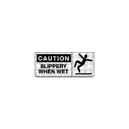Sign: Rectangle, "Caution - Slippery When Wet" Sign: Rectangle, "Caution - Slippery When Wet"