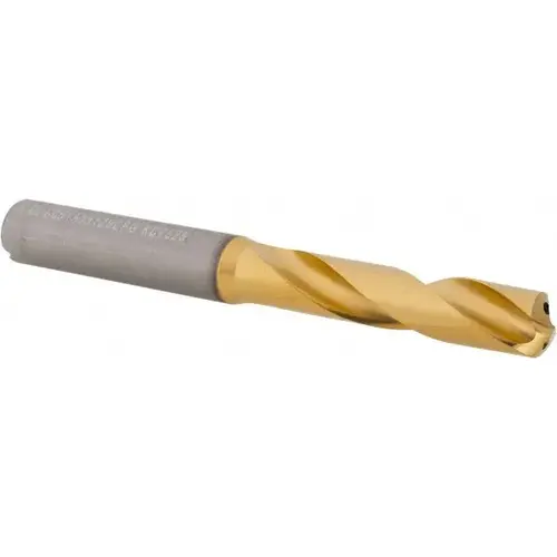 Screw Machine Length Drill Bit: 23/64" Dia, 140 deg Point, Solid Carbide TiN