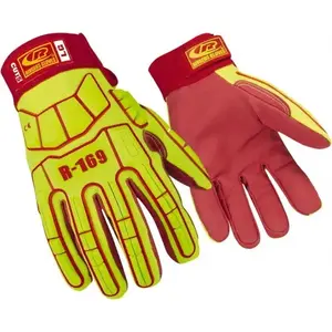 RINGERS R169G-13 Cut & Puncture Resistant Gloves; Coating Material: Uncoated ; Coating Coverage: Palm & Fingers ; Glove Type: Cut-Resistant; Impact-Resistant ; ANSI/ISEA Cut Resistance Level: A5 ; Primary Material: Leather ; ANSI/ISEA Abrasion Resistance Level: 4
