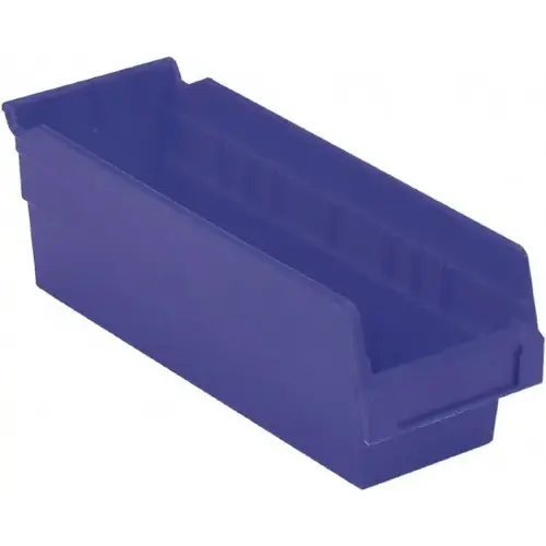 Plastic Hopper Shelf Bin: Blue Plastic Hopper Shelf Bin: Blue