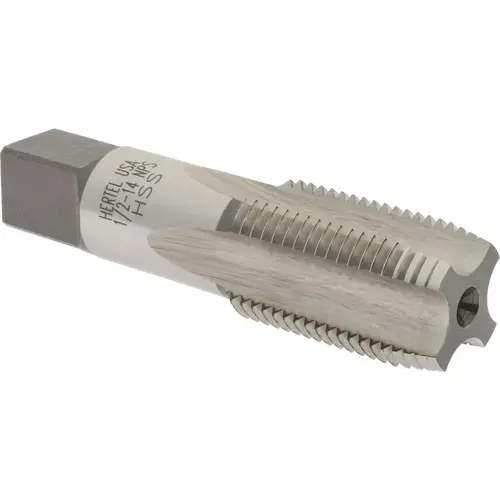 Standard Pipe Tap: 1/2-14, NPS, 4 Flutes, High Speed Steel, Bright/Uncoated Standard Pipe Tap: 1/2-14, NPS, 4 Flutes, High Speed Steel, Bright/Uncoated