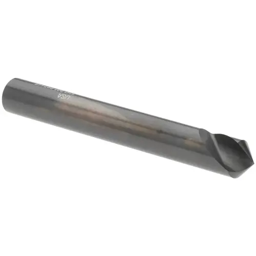 Countersink: 1/4" Head Dia, 90 degree Included Angle, 1 Flute, High Speed Steel, Right Hand Cut Oxide