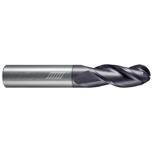 Ball End Mill: 1/4" Dia, 3/4" LOC, 3 Flute, Solid Carbide APLUS Ball End Mill: 1/4" Dia, 3/4" LOC, 3 Flute, Solid Carbide APLUS