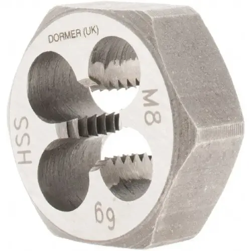 Hex Rethreading Die: M8x1.25, Right Hand, High-Speed Steel Hex Rethreading Die: M8x1.25, Right Hand, High-Speed Steel