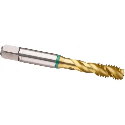 Spiral Flute Tap: M24 x 3.00, Metric, 4 Flute, Modified Bottoming, 6H Class of Fit, Cobalt, TiN Finish