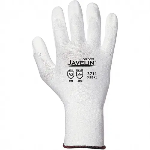 Cut, Puncture & Abrasive-Resistant Gloves: Size M, ANSI Cut A2, ANSI Puncture 2, Polyurethane, Polyethylene
