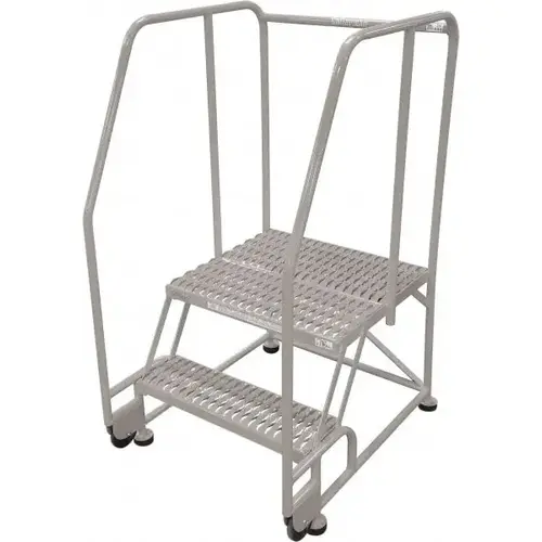 Steel Tilt & Roll Rolling Ladder: 2 Step