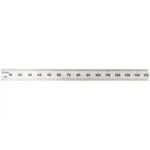 General CF649MD Steel Rule: 6" OAL, Decimal & Metric Graduation, Flexible, 1/2" OAW Satin Chrome-Plated