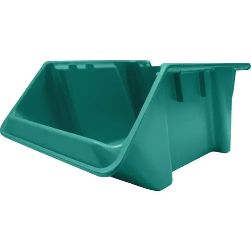 Bins; Bin Style: Hopper Front ; Shape: Rectangle ; Load Capacity (Lb. - 3 Decimals): 100.000 ; Color: Green ; Stacking: Yes ; Hanging: No