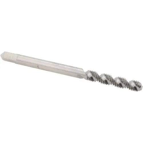 #4-40 UNC, 2 Flute, Bottoming Chamfer, Bright Finish, High Speed Steel Spiral Flute STI Tap #4-40 UNC, 2 Flute, Bottoming Chamfer, Bright Finish, High Speed Steel Spiral Flute STI Tap