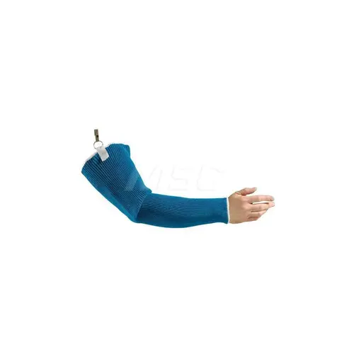 Cut & Puncture-Resistant Sleeve: Size Narrow, Blue, ANSI Cut A6