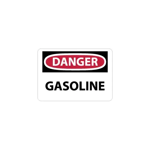 Sign: Rectangle, "Danger - Gasoline" Sign: Rectangle, "Danger - Gasoline"