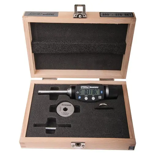 6 to 10mm, 58mm Gage Depth, 0.001mm Resolution, Ratchet Stop Thimble, Electronic Inside Hole Micrometer Set