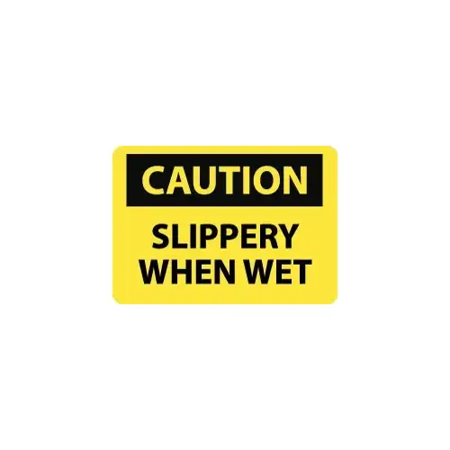 Sign: Rectangle, "Caution - Slippery When Wet" Sign: Rectangle, "Caution - Slippery When Wet"