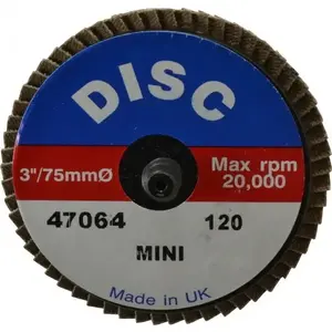 Garryson G47064 Flap Disc: 120 Grit, Zirconia Alumina, Type 27